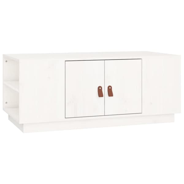 vidaXL Salongbord hvit 100x50x41 cm heltre furu