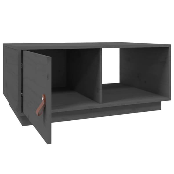 vidaXL Salongbord grå 80x50x35,5 cm heltre furu
