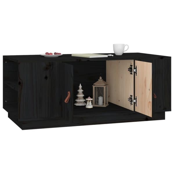 vidaXL Salongbord svart 100x50x41 cm heltre furu