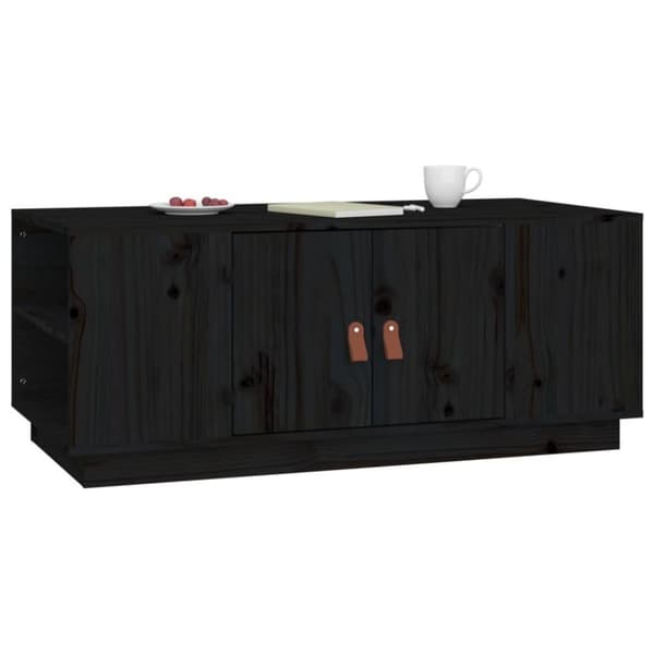 vidaXL Salongbord svart 100x50x41 cm heltre furu