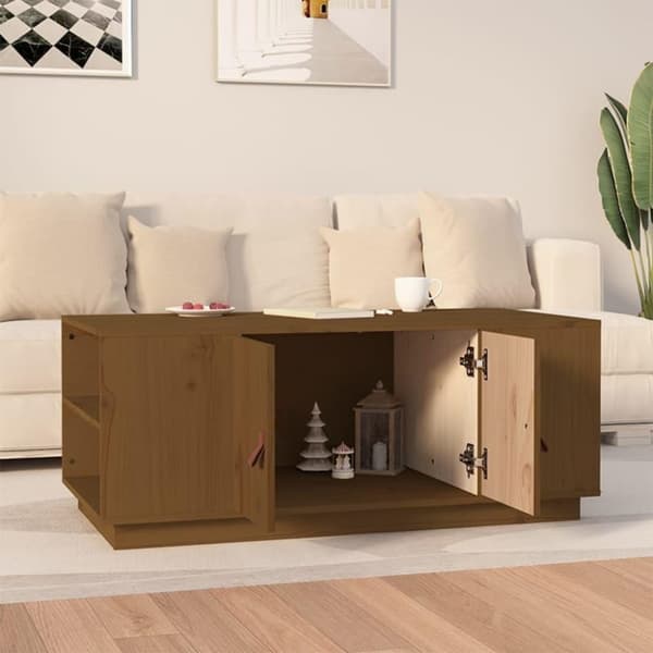 vidaXL Salongbord honningbrun 100x50x41 cm heltre furu