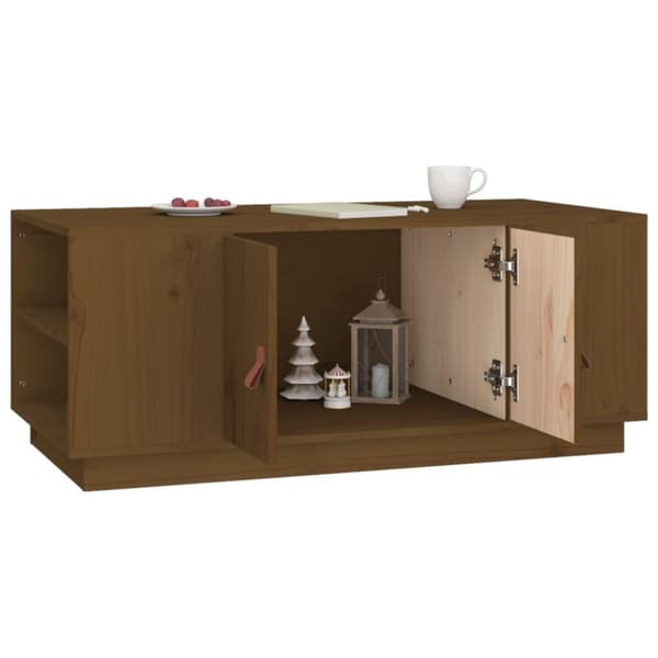 vidaXL Salongbord honningbrun 100x50x41 cm heltre furu