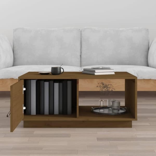 vidaXL Salongbord honningbrun 80x50x35,5 cm heltre furu