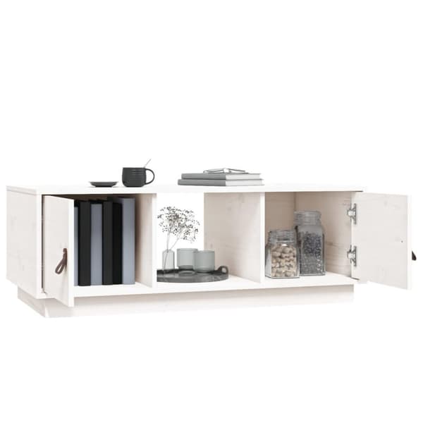 vidaXL Salongbord hvit 100x50x35 cm heltre furu