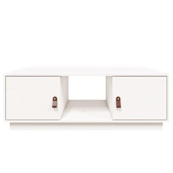 vidaXL Salongbord hvit 100x50x35 cm heltre furu