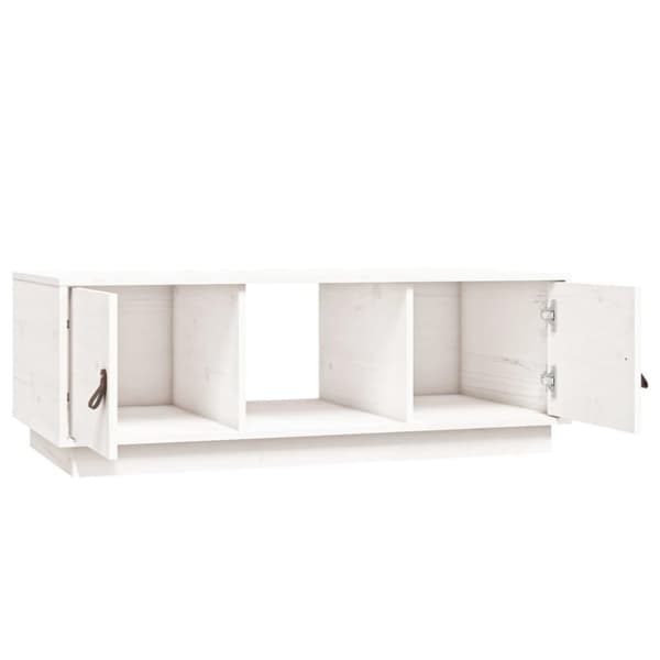 vidaXL Salongbord hvit 100x50x35 cm heltre furu