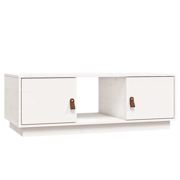 vidaXL Salongbord hvit 100x50x35 cm heltre furu