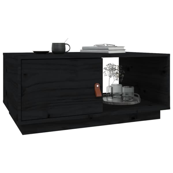 vidaXL Soffbord svart 80x50x35,5 cm massiv furu