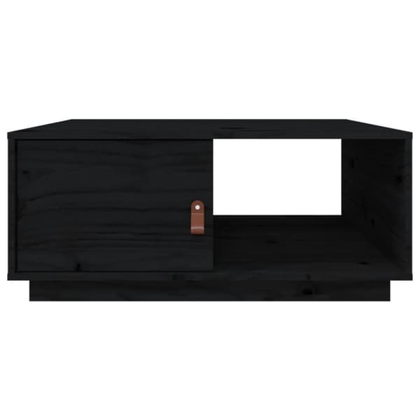 vidaXL Soffbord svart 80x50x35,5 cm massiv furu