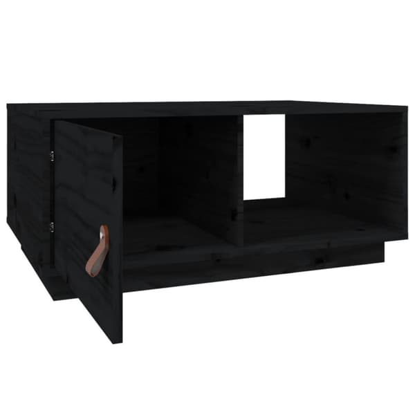 vidaXL Soffbord svart 80x50x35,5 cm massiv furu