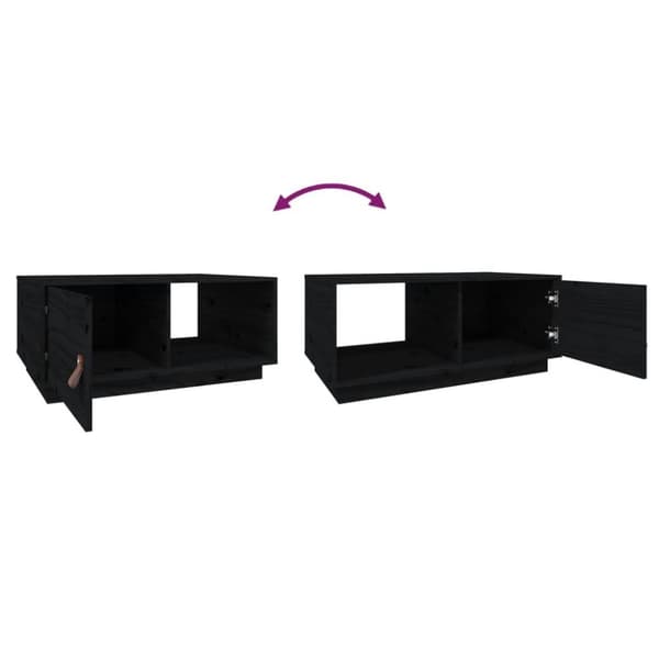 vidaXL Soffbord svart 80x50x35,5 cm massiv furu