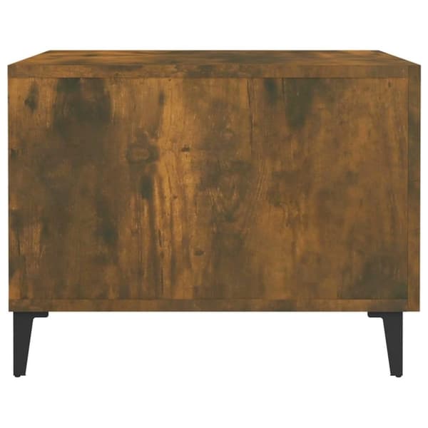 vidaXL sofabord med metalben 50x50x40 cm røget egetræsfarve