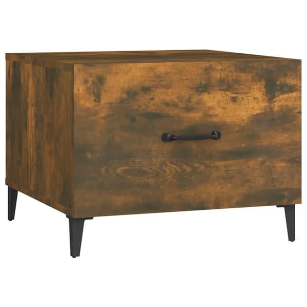 vidaXL Sohvapöydät metallijaloilla 2 kpl savutammi 50x50x40 cm