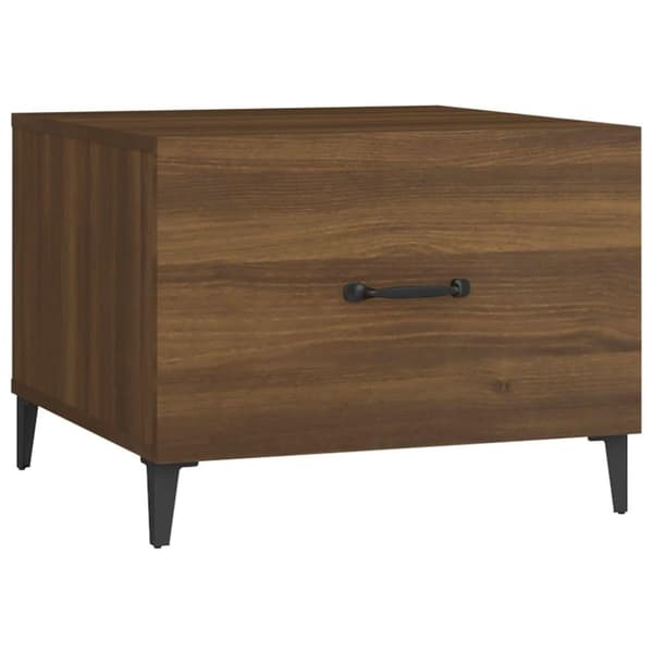vidaXL Sohvapöydät metallijaloilla 2 kpl ruskea tammi 50x50x40 cm