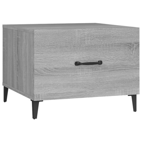 vidaXL sofaborde med metalben 2 stk. 50x50x40 cm grå sonoma-eg
