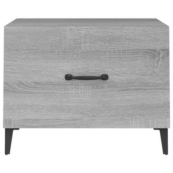 vidaXL sofaborde med metalben 2 stk. 50x50x40 cm grå sonoma-eg