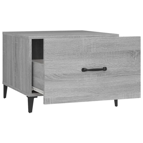 vidaXL sofaborde med metalben 2 stk. 50x50x40 cm grå sonoma-eg