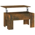 Miniatyrbillede 5 af 9: vidaXL sofabord 79x79x41 cm konstrueret træ røget egetræsfarve