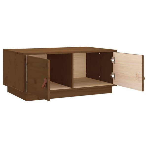 vidaXL sofabord 80x50x35 cm massivt fyrretræ gyldenbrun