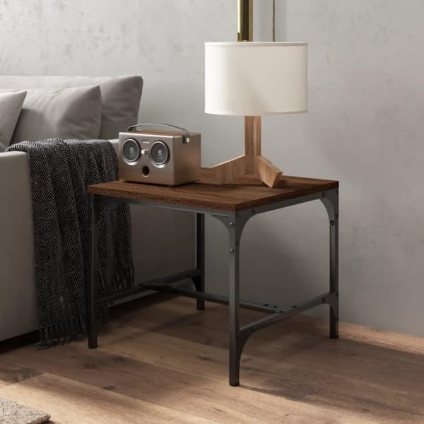 vidaXL Salongbord brun eik 50x50x35 cm konstruert tre
