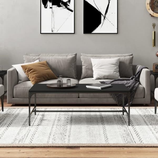 vidaXL Soffbord svart 100x50x35 cm konstruerat trä