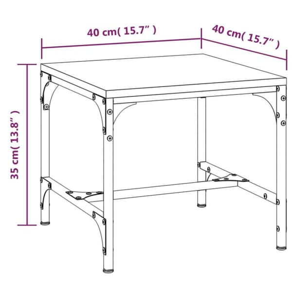 vidaXL Sidebord 2 stk røkt eik 40x40x35 cm konstruert tre