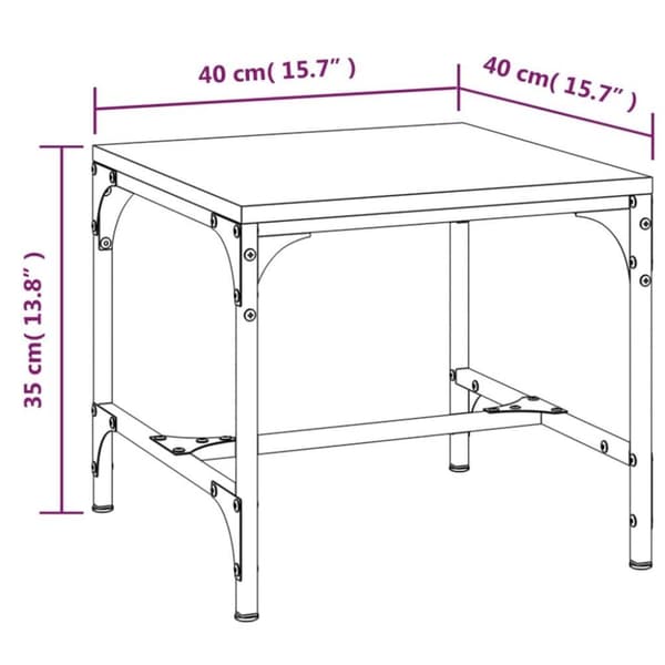 vidaXL Sidebord 2 stk sonoma eik 40x40x35 cm konstruert tre