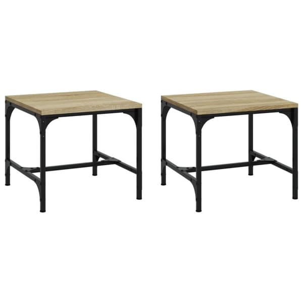 vidaXL Sidebord 2 stk sonoma eik 40x40x35 cm konstruert tre