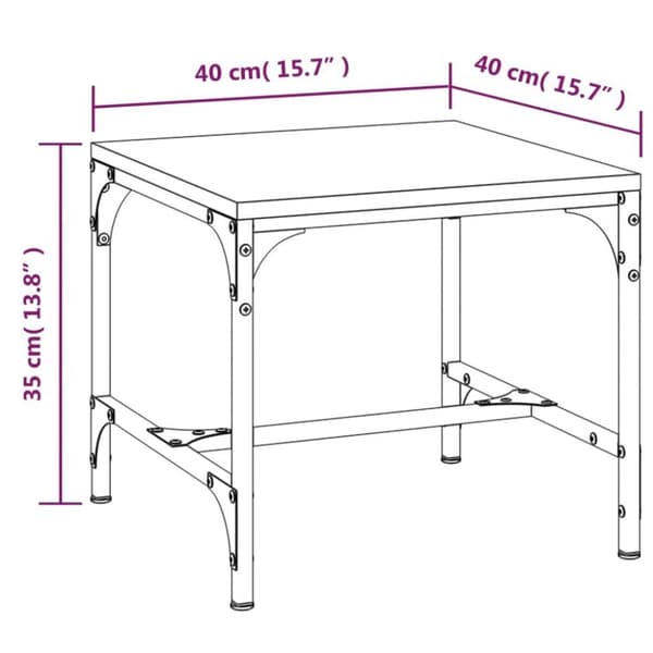 vidaXL Soffbord rökfärgad ek 40x40x35 cm konstruerat trä