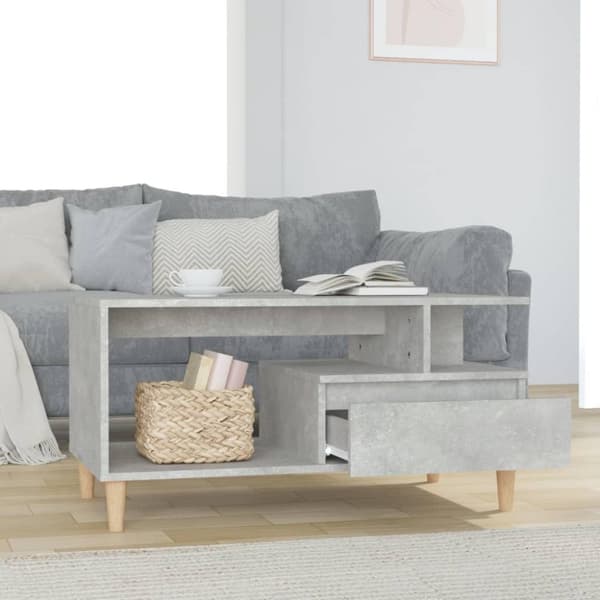 vidaXL Salongbord betonggrå 90x49x45 cm konstruert tre