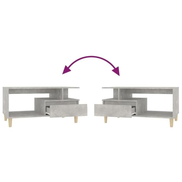 vidaXL Salongbord betonggrå 90x49x45 cm konstruert tre