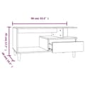 Miniatyrbilde 10 av 10: vidaXL Salongbord brun eik 90x49x45 cm konstruert tre