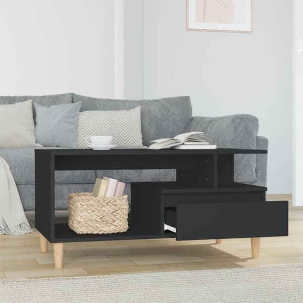 vidaXL Salongbord svart 90x49x45 cm konstruert tre