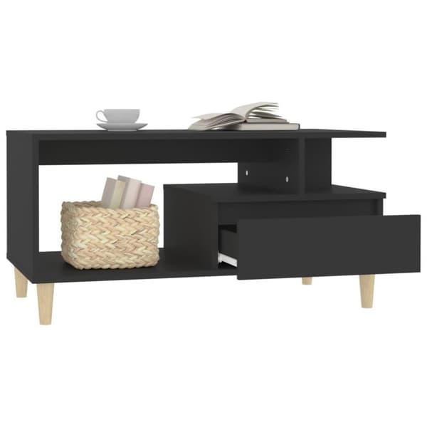 vidaXL Salongbord svart 90x49x45 cm konstruert tre