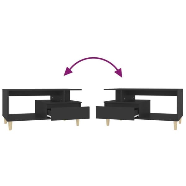 vidaXL Salongbord svart 90x49x45 cm konstruert tre