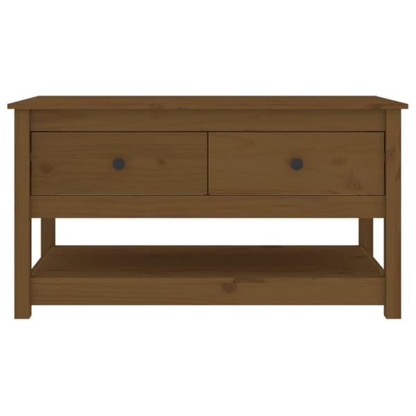 vidaXL sofabord 102x49x55 cm massivt fyrretræ gyldenbrun