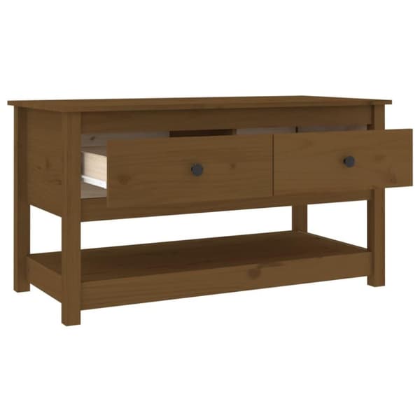 vidaXL sofabord 102x49x55 cm massivt fyrretræ gyldenbrun