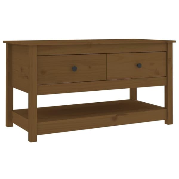 vidaXL sofabord 102x49x55 cm massivt fyrretræ gyldenbrun