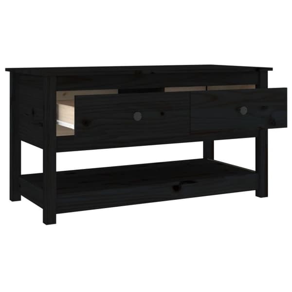 vidaXL sofabord 102x49x55 cm massivt fyrretræ sort