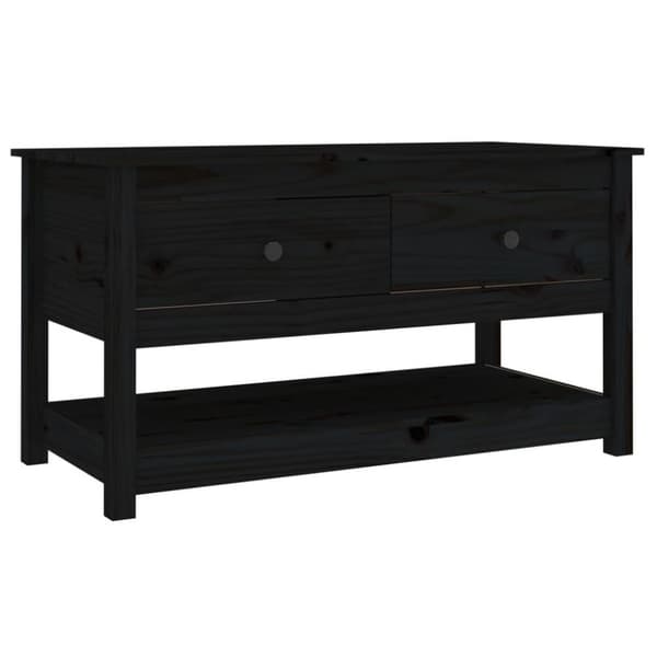 vidaXL sofabord 102x49x55 cm massivt fyrretræ sort