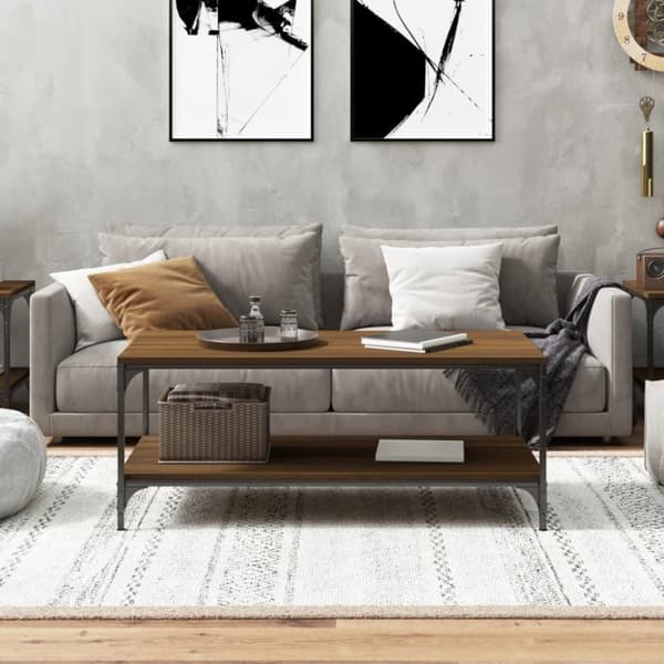vidaXL sofabord 100x50x40 cm konstrueret træ brun egetræsfarve