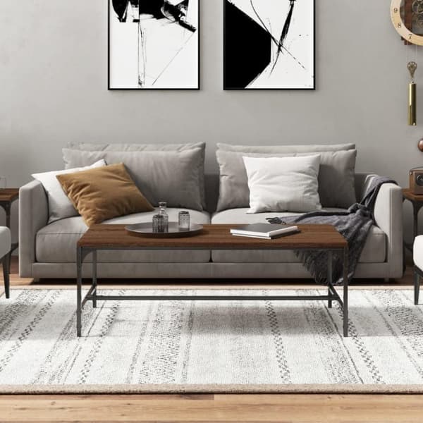 vidaXL sofabord 100x50x35 cm konstrueret træ brun egetræsfarve