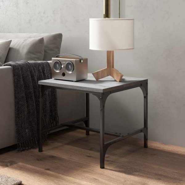 vidaXL sofabord 50x50x35 cm konstrueret træ grå sonoma-eg