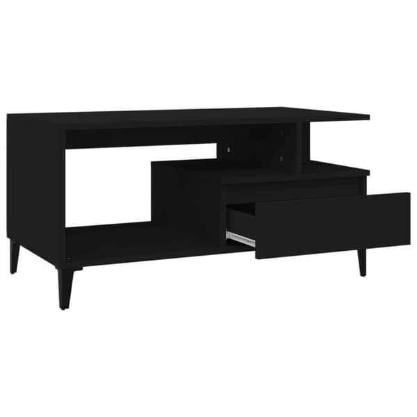 vidaXL sofabord 90x49x45 cm konstrueret træ sort