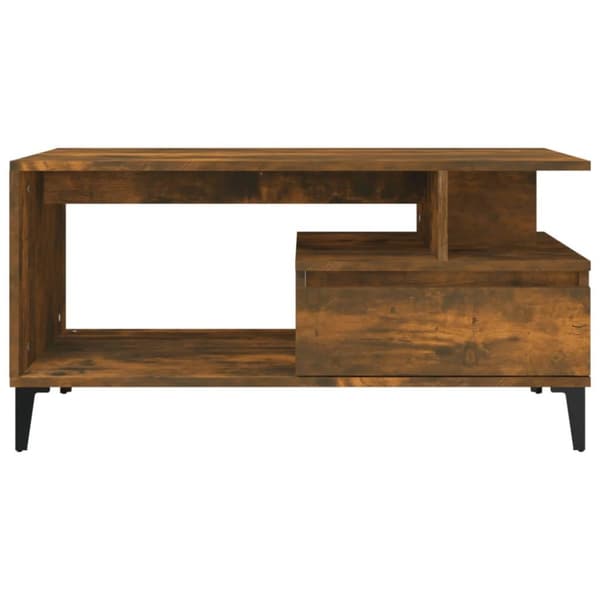 vidaXL sofabord 90x49x45 cm konstrueret træ røget egetræsfarve