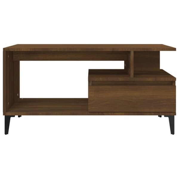 vidaXL sofabord 90x49x45 cm konstrueret træ brun egetræsfarve