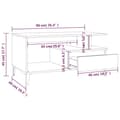 Miniatyrbillede 9 af 9: vidaXL sofabord 90x49x45 cm konstrueret træ brun egetræsfarve