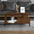 Miniatyrbillede 2 af 9: vidaXL sofabord 90x49x45 cm konstrueret træ brun egetræsfarve