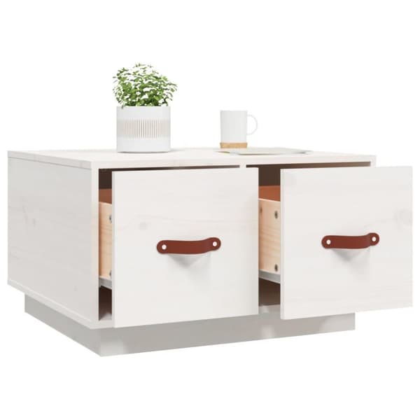 vidaXL Soffbord vit 60x53x35 cm massiv furu