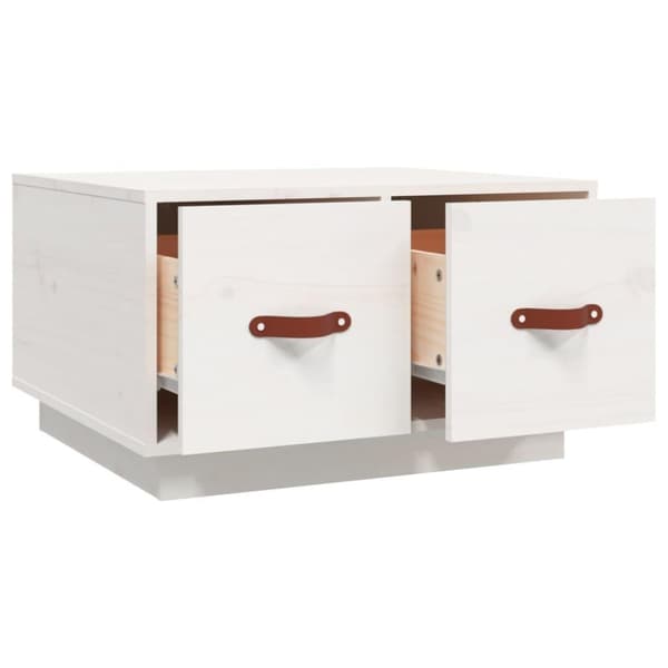 vidaXL Soffbord vit 60x53x35 cm massiv furu